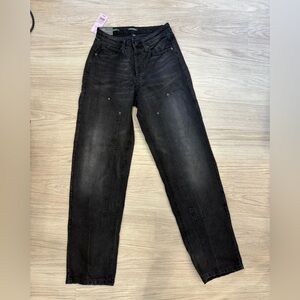Black straight jeans